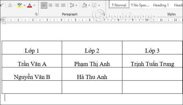 Formas de centrar celdas en una tabla en Word
