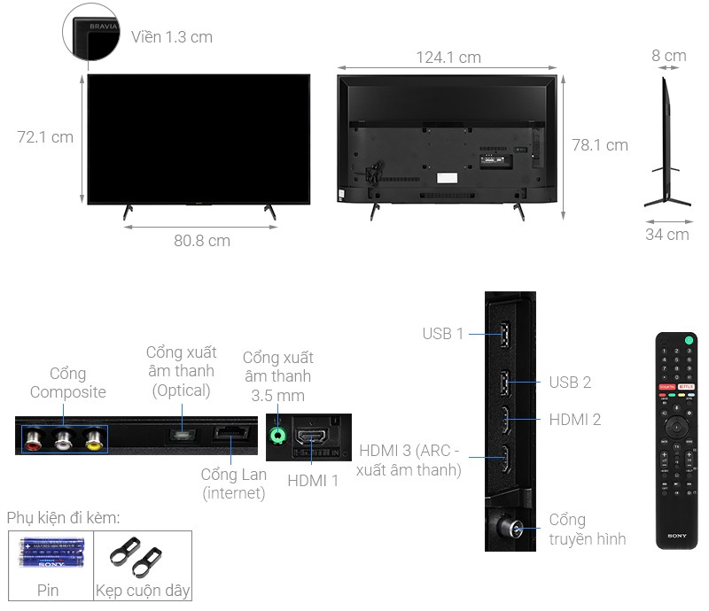 Quais são os tamanhos das TVs de 32, 40, 43 e 55 polegadas... da Sony, Samsung e LG?
