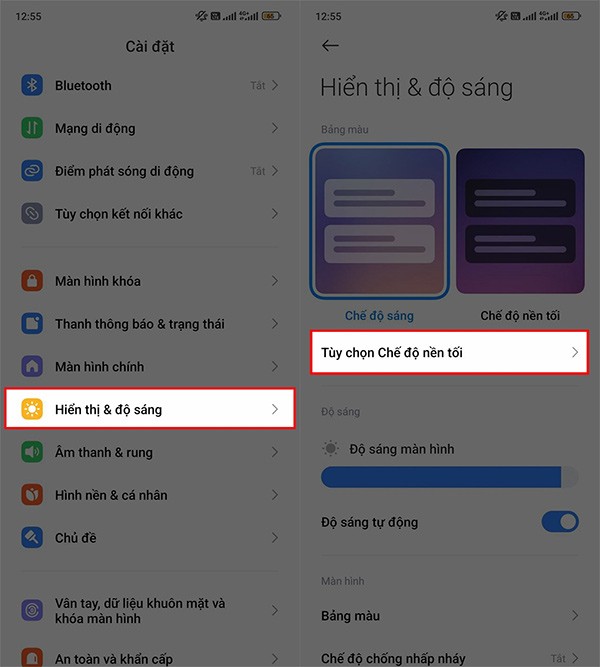 Инструкции по включению темного фона для дополнительных приложений на Xiaomi