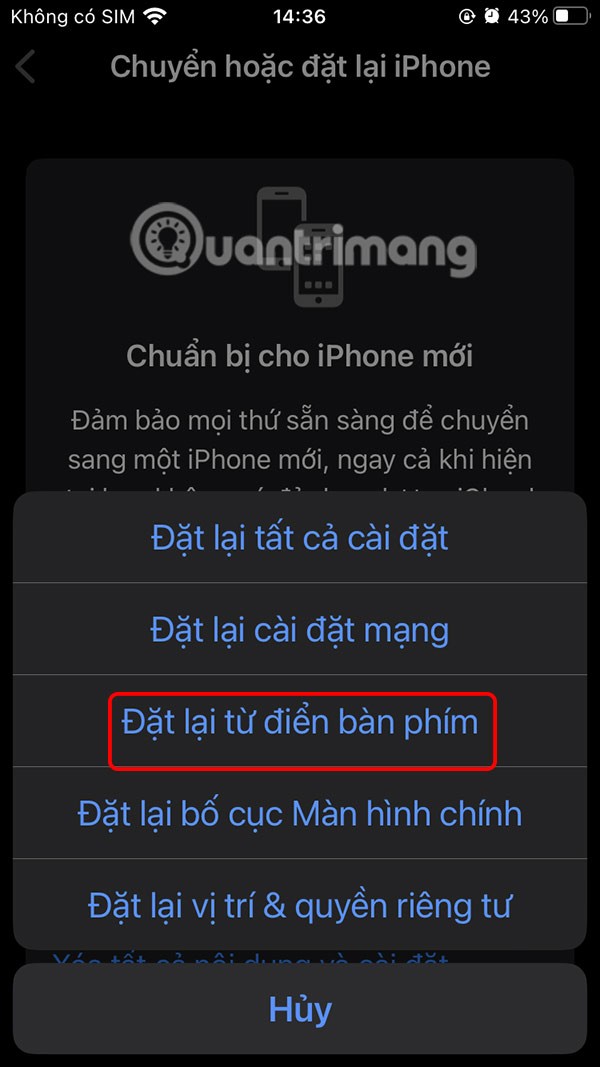 Как удалить слова из предиктивного текста на iPhone