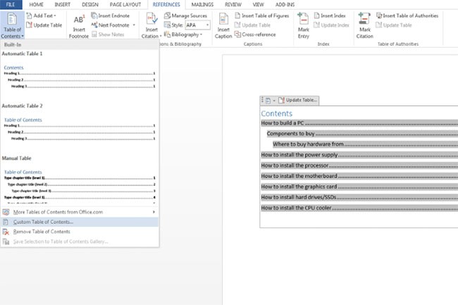 Cómo crear una tabla de contenido en Word automáticamente en Word 2019/2016/2010/2007
