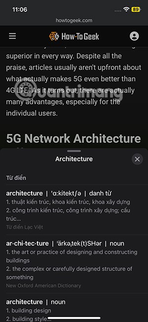 تعليمات استخدام القاموس الإنجليزي الفيتنامي على iPhone