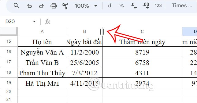 كيفية تغيير حجم الخلايا في جداول بيانات Google