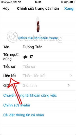 Instruções para inserir links em perfis do Instagram
