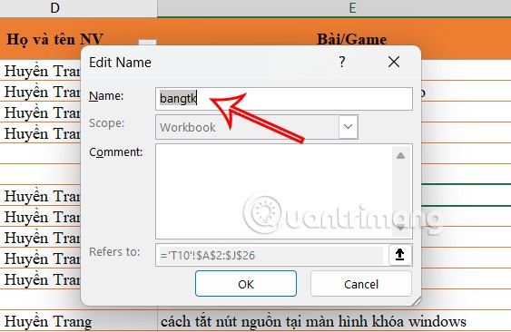 Instrucțiuni pentru denumirea tabelelor Excel Instrucțiuni pentru denumirea tabelelor Excel