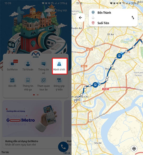 Arahan untuk menggunakan Metro HCMC untuk mencari laluan Metro Arahan untuk menggunakan Metro HCMC untuk mencari laluan Metro