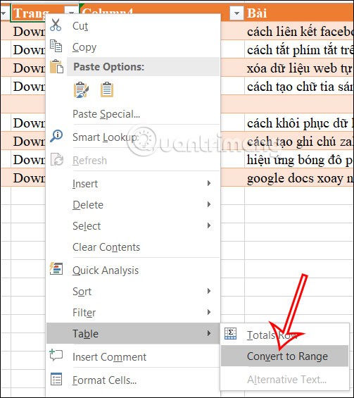 Anleitung zum Entfernen der Tabellenformatierung in Excel
