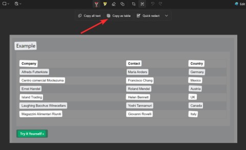Comment copier un tableau à laide de loutil Capture décran est très simple
