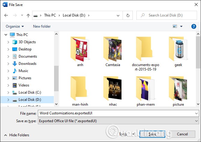 كيفية عمل نسخة احتياطية واستعادة الشريط في Word