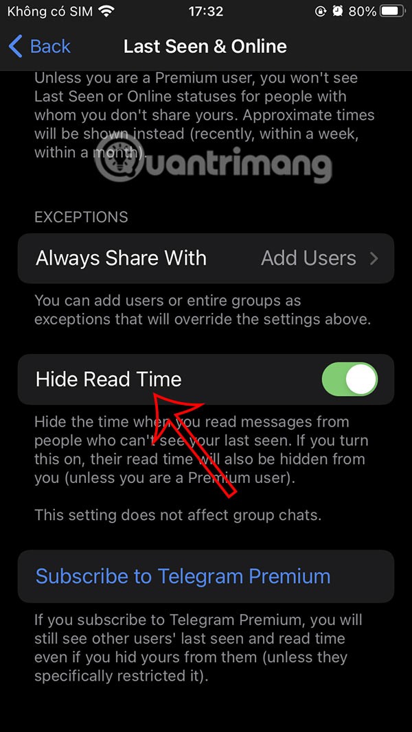 Hoe verberg je de laatst gezien-status in Telegram?