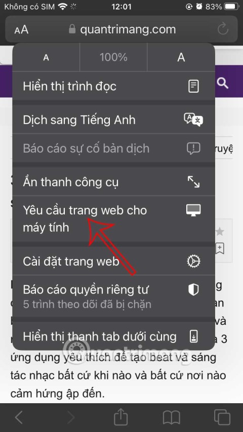 Comment activer la vue bureau sur Safari iPhone