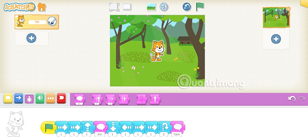 Instrucțiuni pentru construirea scenelor animate pe ScratchJR