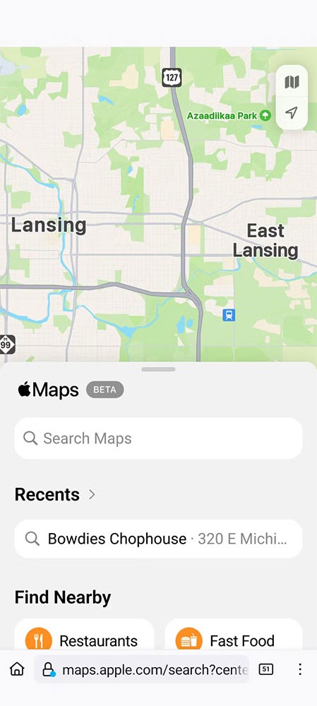 Apple maps finally works on mobile browsers (including android)