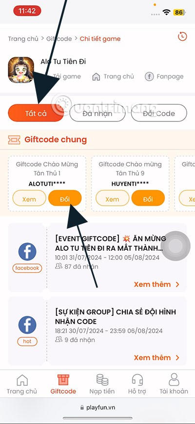 Latest Alo Tu Tien Di Code and how to enter code