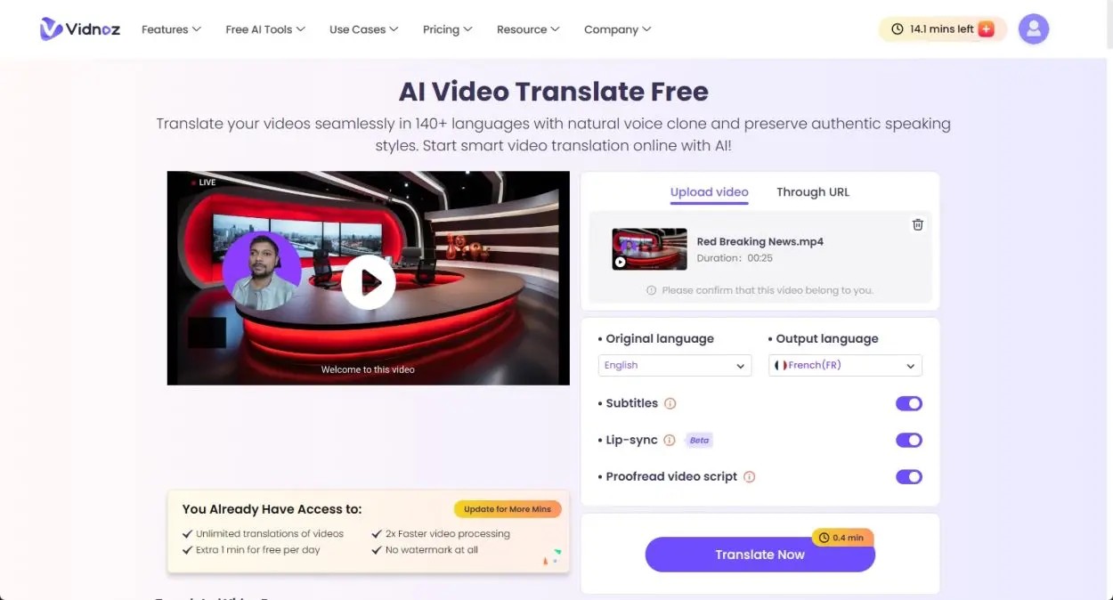 Erfahren Sie mehr über Vidnoz AI: Erstellen Sie in wenigen Minuten beeindruckende KI-Videos