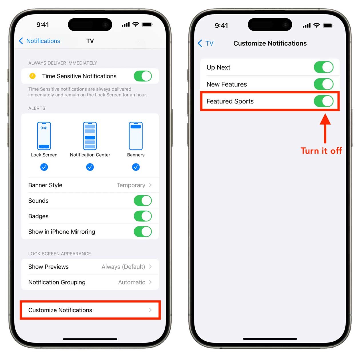 Comment désactiver les notifications sportives sur Apple TV et News