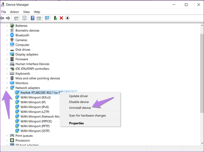 Comment corriger l'erreur de carte réseau introuvable sous Windows 10