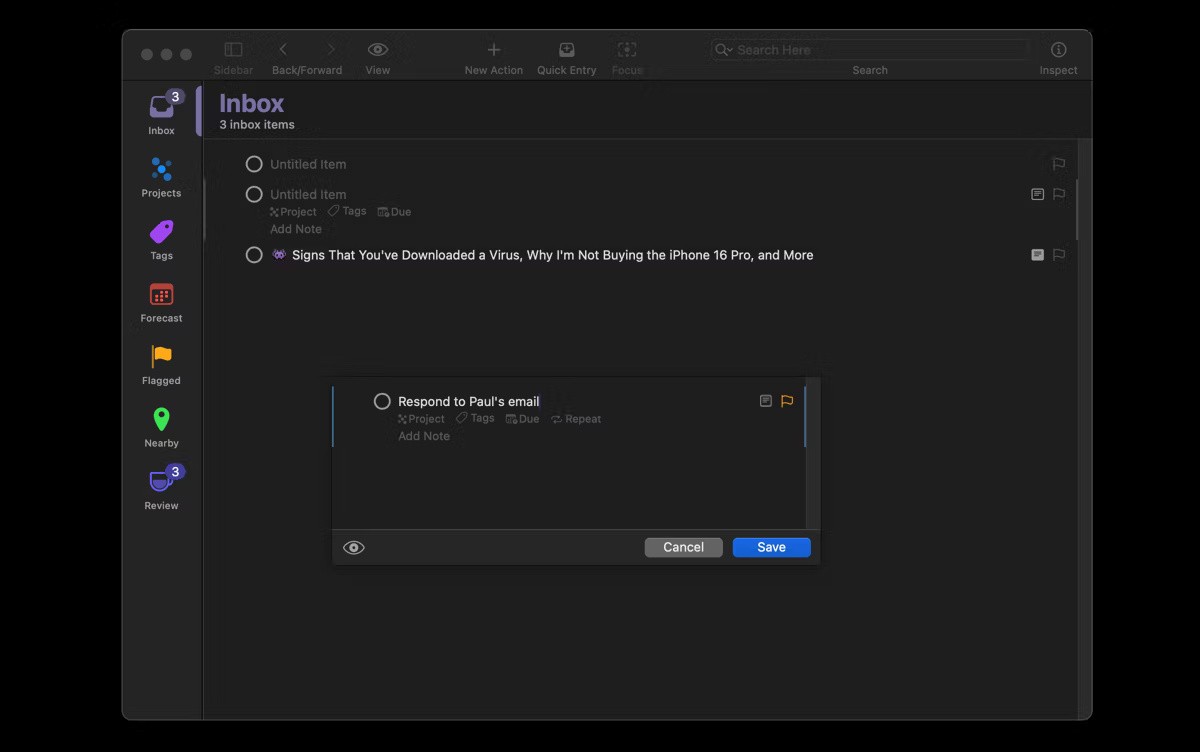 OmniFocus 작업 관리 도구에 대해 알아보세요