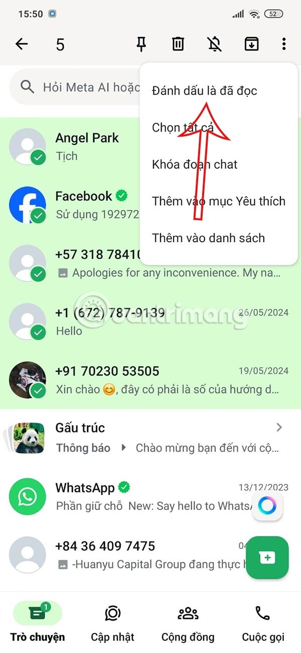 Как отметить все сообщения WhatsApp как прочитанные