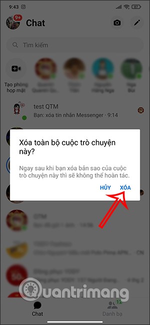 Messengerでグループを完全に削除する方法