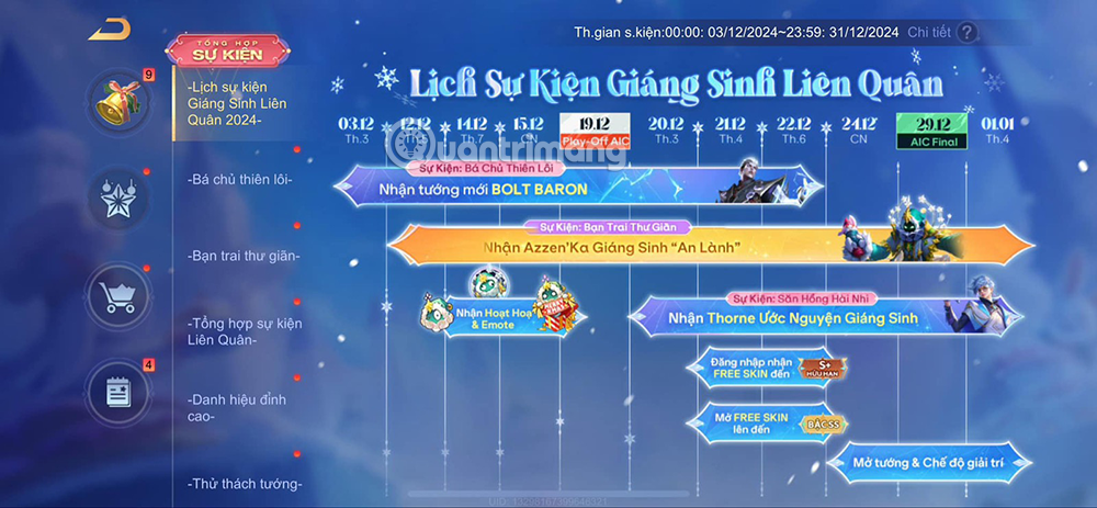 Обзор событий для получения бесплатных скинов в Lien Quan 4/2025