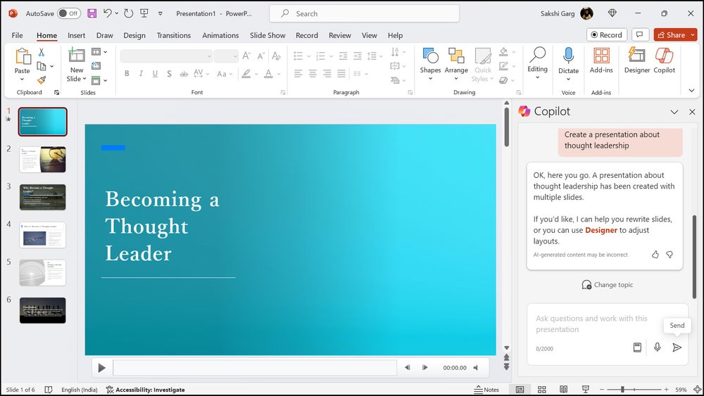 Comment utiliser Copilot dans PowerPoint