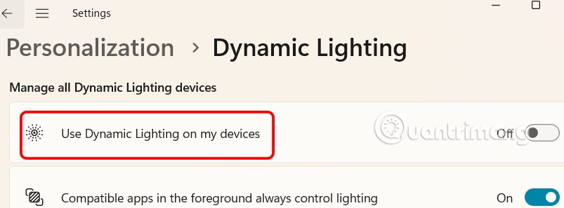 How to use Dynamic Lighting Windows 11 to adjust RGB lights