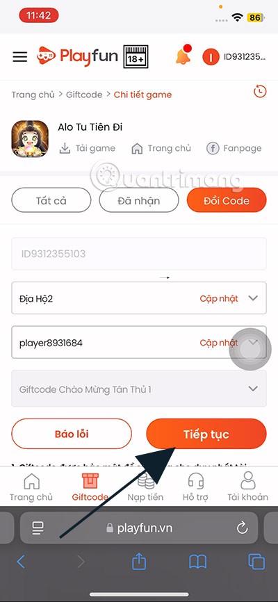 Latest Alo Tu Tien Di Code and how to enter code