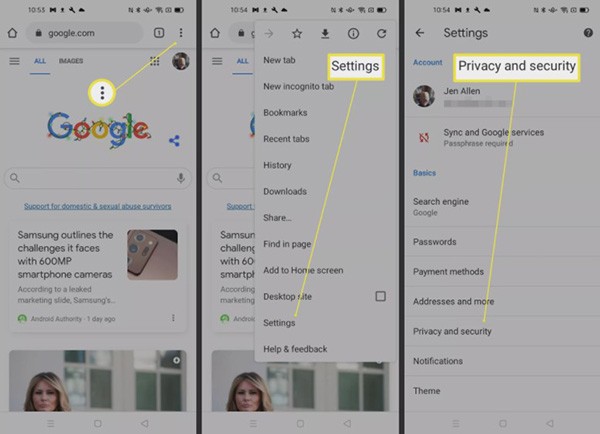 How to enable cookies on Android phone