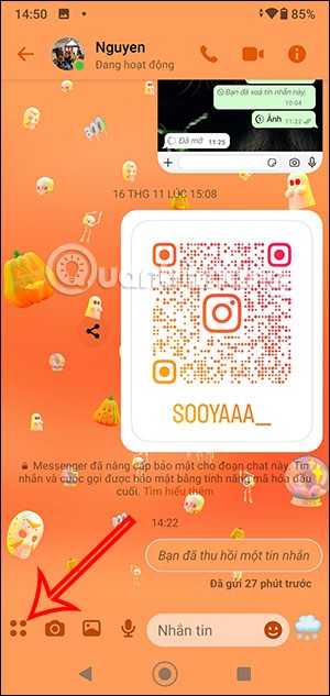 Instructions pour envoyer des fichiers sur Messenger sur téléphone et ordinateur