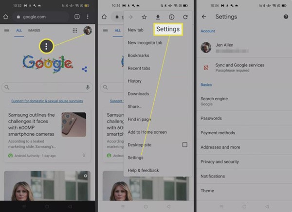 How to enable cookies on Android phone