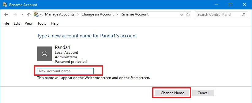 تعليمات لتغيير اسم تسجيل الدخول على Windows 10