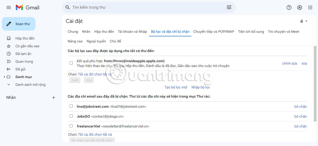 Instrucțiuni pentru crearea unui filtru de e-mail de intrare pe Gmail