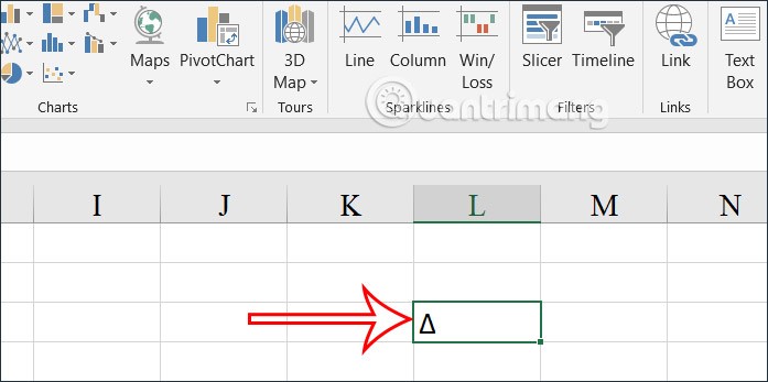 Istruzioni per l'inserimento del simbolo delta in Excel
