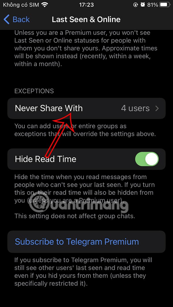 Hoe verberg je de laatst gezien-status in Telegram?