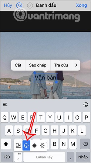 How to insert emoji into photos on iPhone extremely simple