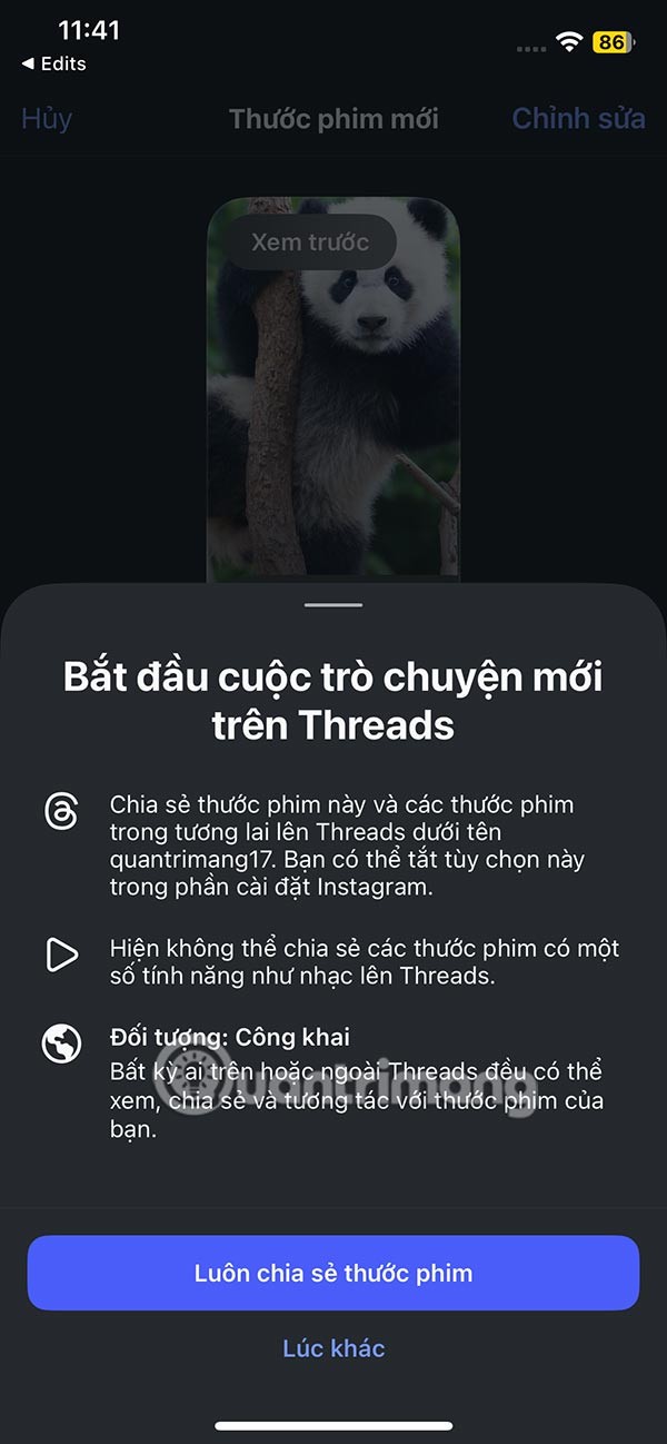 Instrucciones para usar la aplicación Edits para crear videos de Instagram