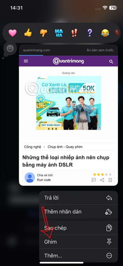 如何在 iPhone 資訊中固定分享內容