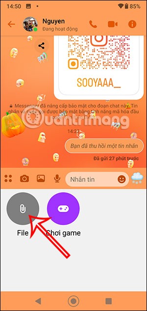 Instructions pour envoyer des fichiers sur Messenger sur téléphone et ordinateur