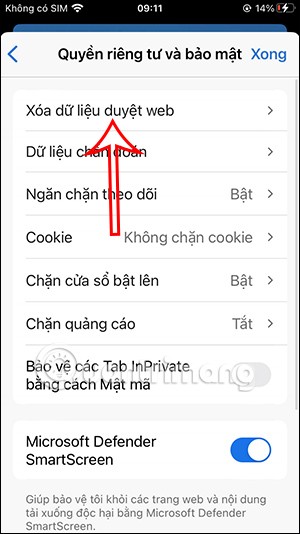 Instructions for clearing Microsoft Edge browser cache