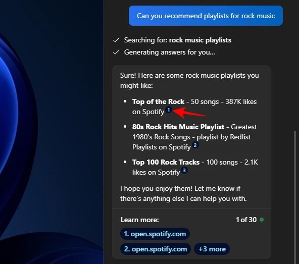 Comment rechercher des playlists Spotify sur Copilot