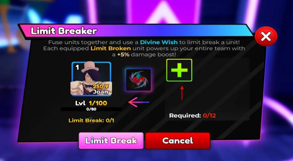 How to Use Limit Breaker in Anime Adventures