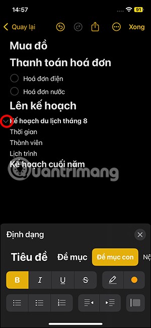 คำแนะนำในการยุบเนื้อหาบันทึกบน iOS 18 คำแนะนำในการยุบเนื้อหาบันทึกบน iOS 18