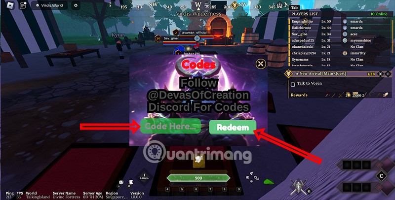Latest Devas of Creation Roblox Codes and How to Redeem Codes