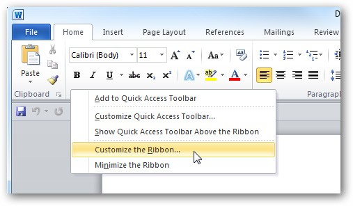 كيفية عمل نسخة احتياطية واستعادة الشريط في Word