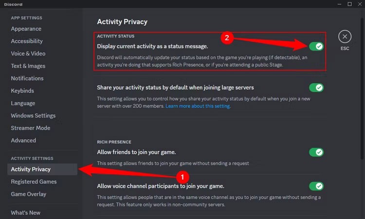 Cómo ocultar el juego que estás jugando en Discord