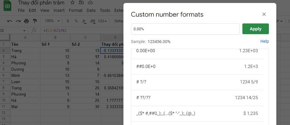 Googleスプレッドシートでパーセンテージ（％）を計算する方法