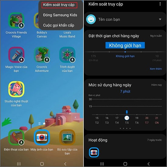 Como usar o modo Samsung Kids