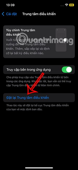Instructions pour réinitialiser le centre de contrôle sur iPhone