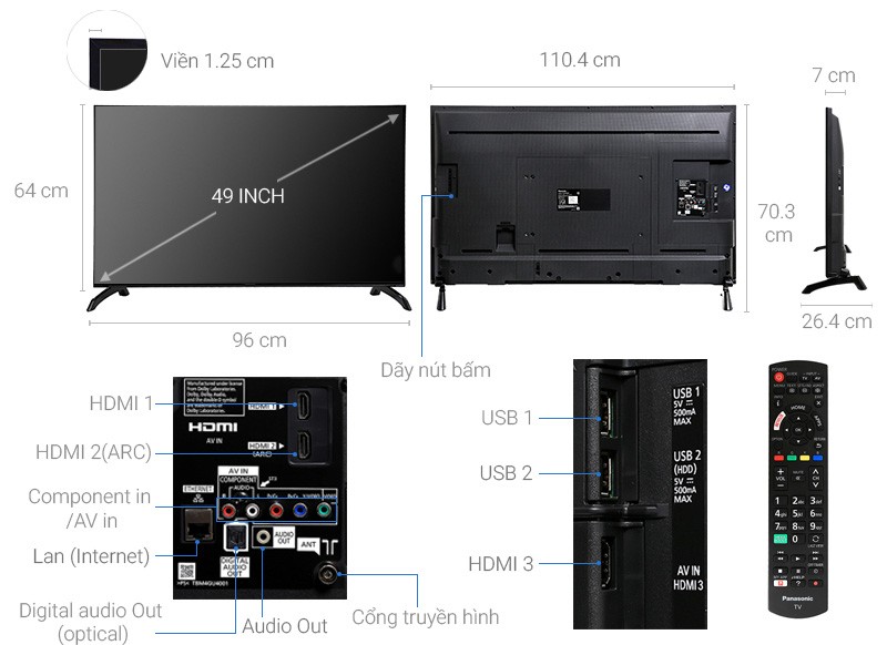Quais são os tamanhos das TVs de 32, 40, 43 e 55 polegadas... da Sony, Samsung e LG?